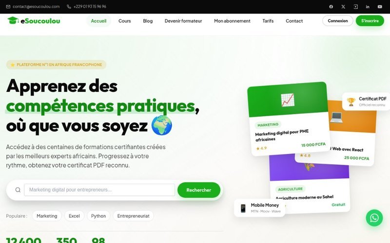 Site réalisé par Elimboo : eSoucoulou